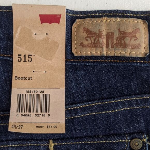 NWT Levi's 515 Bootcut Jeans Womens 4 / 27 in Dark Blue Wash Denim Mid Rise New - Picture 7 of 16